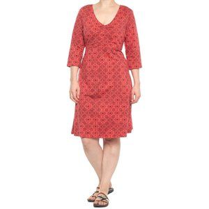 Toad&Co Rosalinda Dress Cranberry Patchwork Print